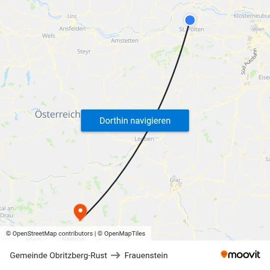 Gemeinde Obritzberg-Rust to Frauenstein map