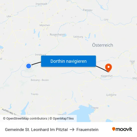 Gemeinde St. Leonhard Im Pitztal to Frauenstein map