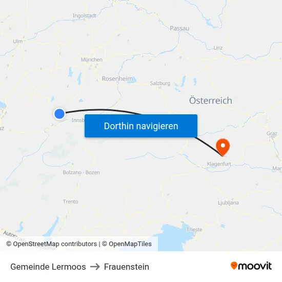 Gemeinde Lermoos to Frauenstein map