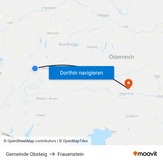Gemeinde Obsteig to Frauenstein map