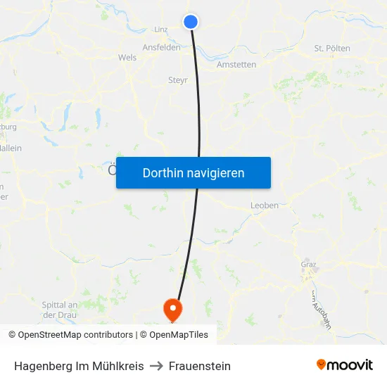 Hagenberg Im Mühlkreis to Frauenstein map