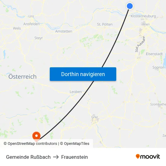 Gemeinde Rußbach to Frauenstein map