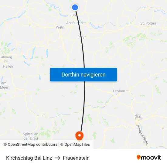 Kirchschlag Bei Linz to Frauenstein map