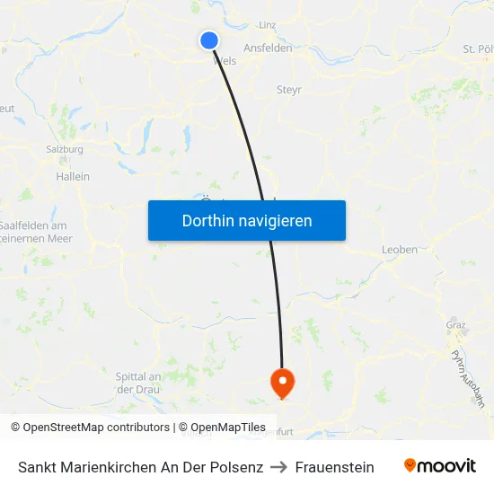 Sankt Marienkirchen An Der Polsenz to Frauenstein map