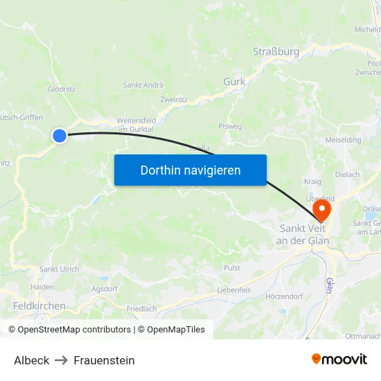 Albeck to Frauenstein map