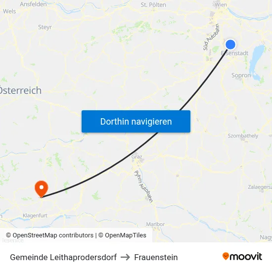 Gemeinde Leithaprodersdorf to Frauenstein map