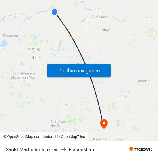 Sankt Martin Im Innkreis to Frauenstein map