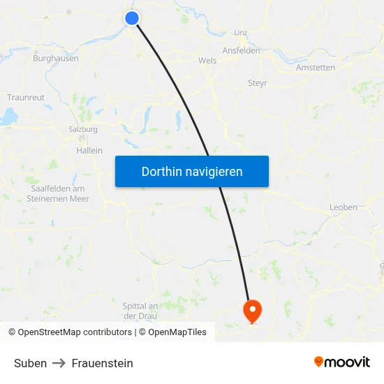 Suben to Frauenstein map