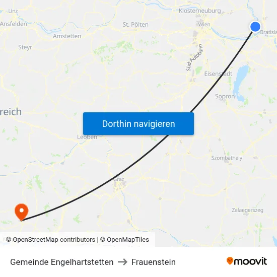 Gemeinde Engelhartstetten to Frauenstein map