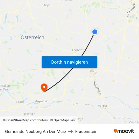 Gemeinde Neuberg An Der Mürz to Frauenstein map