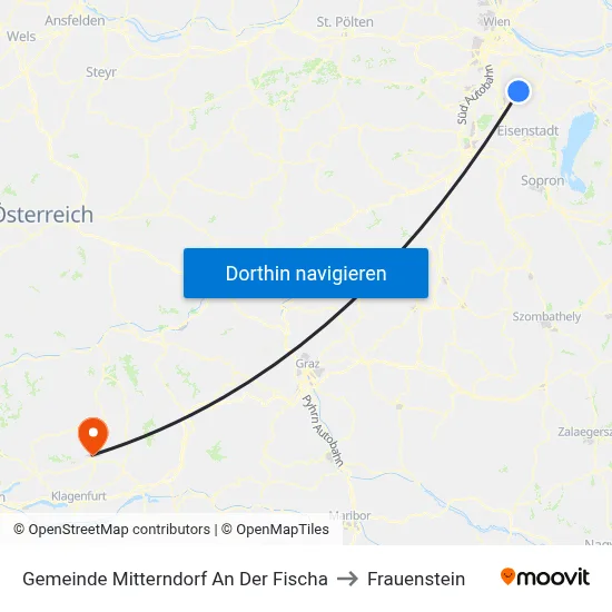 Gemeinde Mitterndorf An Der Fischa to Frauenstein map
