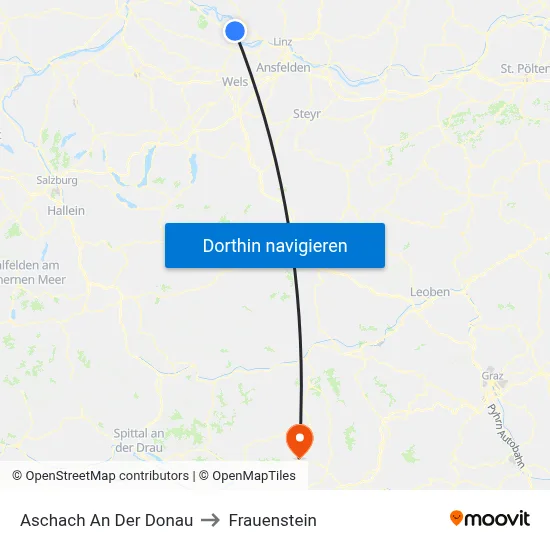 Aschach An Der Donau to Frauenstein map