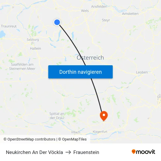 Neukirchen An Der Vöckla to Frauenstein map
