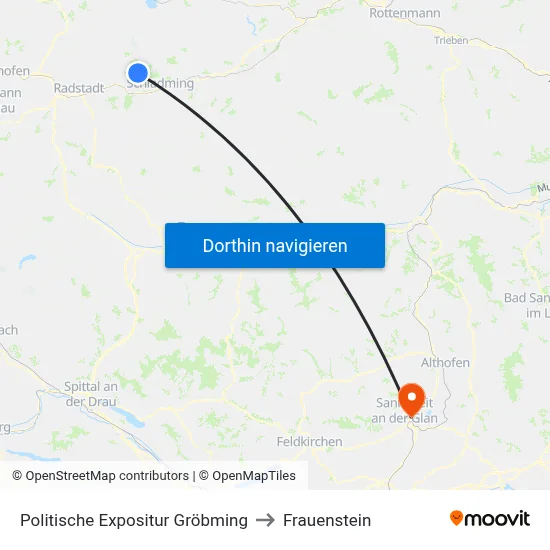Politische Expositur Gröbming to Frauenstein map