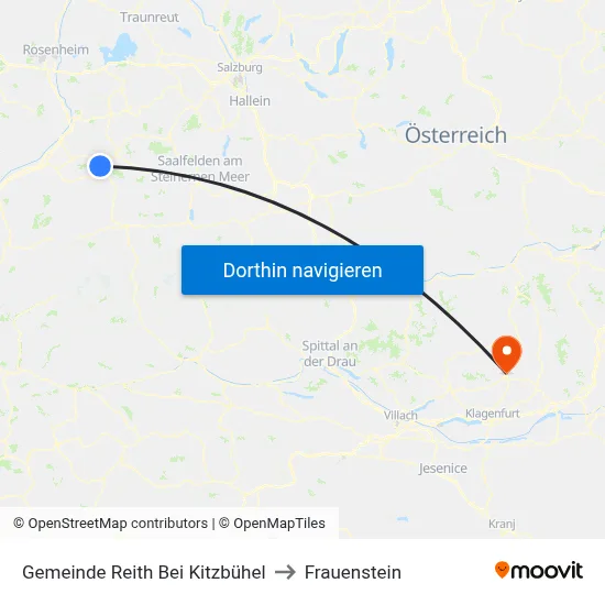 Gemeinde Reith Bei Kitzbühel to Frauenstein map