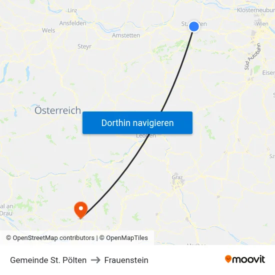Gemeinde St. Pölten to Frauenstein map