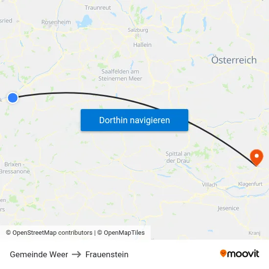 Gemeinde Weer to Frauenstein map