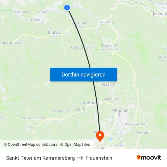 Sankt Peter am Kammersberg to Frauenstein map