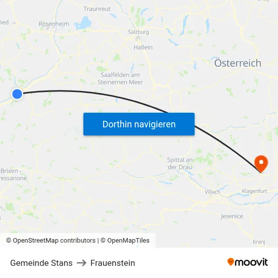 Gemeinde Stans to Frauenstein map