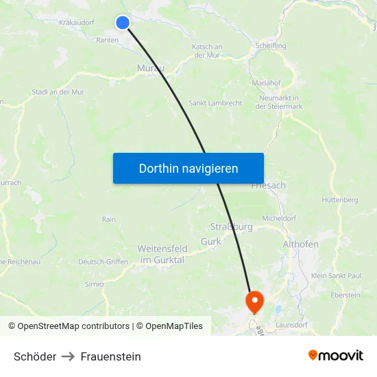 Schöder to Frauenstein map