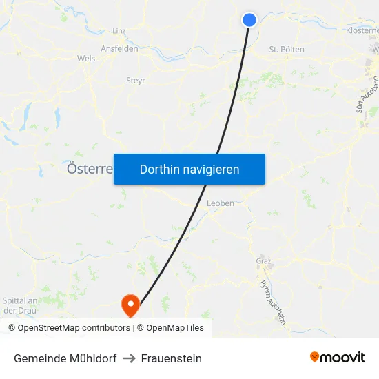 Gemeinde Mühldorf to Frauenstein map
