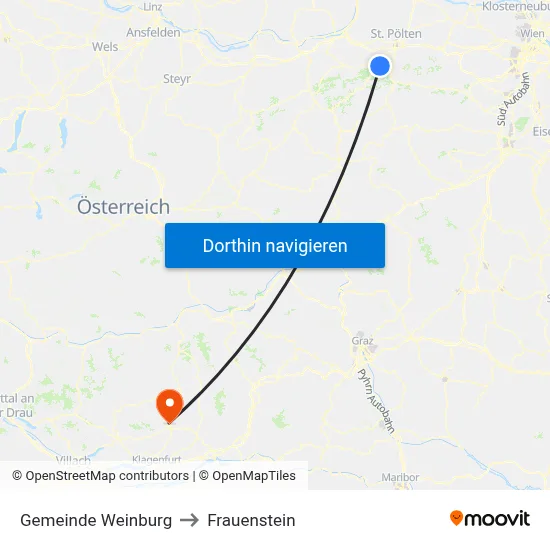 Gemeinde Weinburg to Frauenstein map