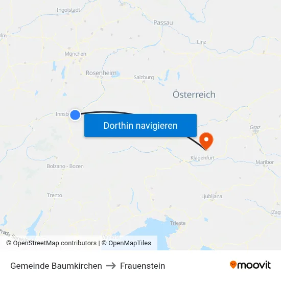 Gemeinde Baumkirchen to Frauenstein map
