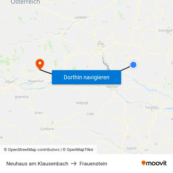 Neuhaus am Klausenbach to Frauenstein map