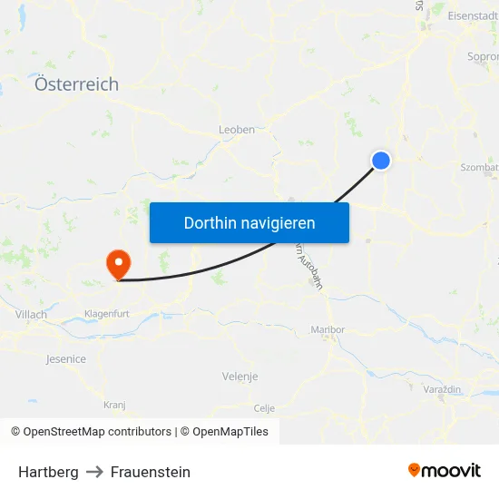 Hartberg to Frauenstein map