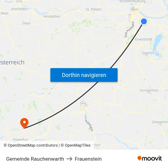 Gemeinde Rauchenwarth to Frauenstein map