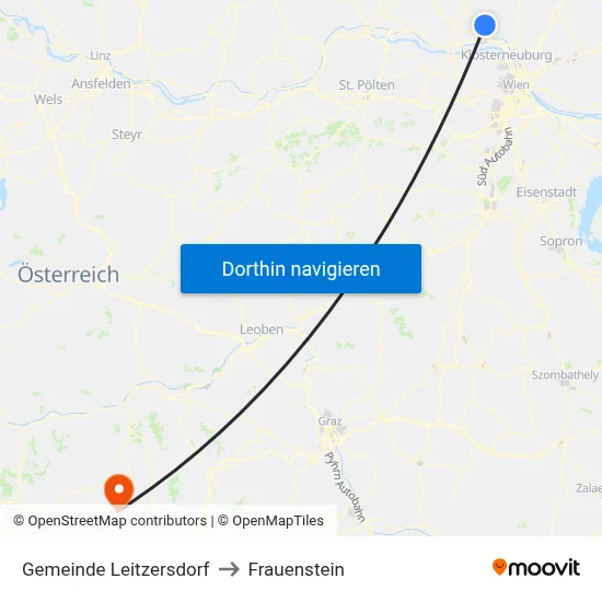 Gemeinde Leitzersdorf to Frauenstein map