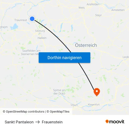 Sankt Pantaleon to Frauenstein map