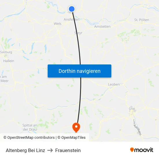 Altenberg Bei Linz to Frauenstein map
