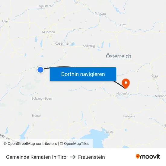 Gemeinde Kematen In Tirol to Frauenstein map