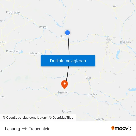 Lasberg to Frauenstein map