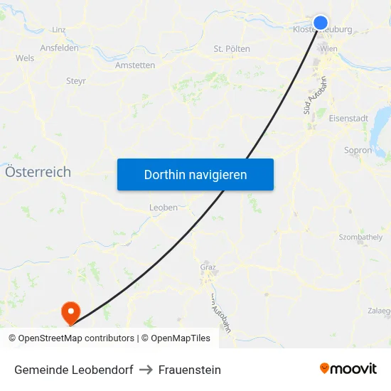 Gemeinde Leobendorf to Frauenstein map