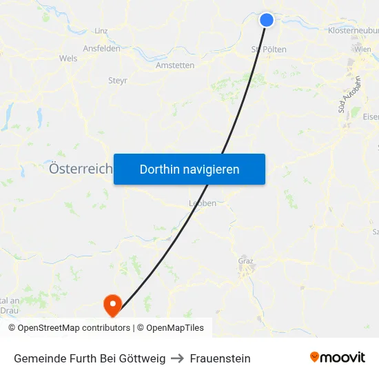 Gemeinde Furth Bei Göttweig to Frauenstein map