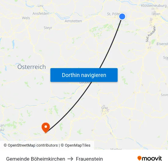Gemeinde Böheimkirchen to Frauenstein map
