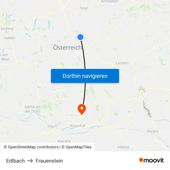 Edlbach to Frauenstein map