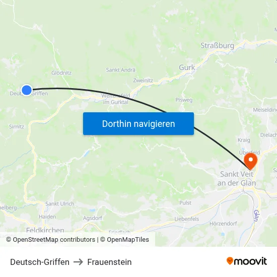 Deutsch-Griffen to Frauenstein map