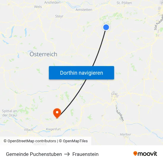 Gemeinde Puchenstuben to Frauenstein map