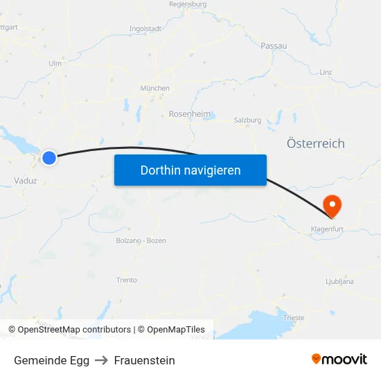 Gemeinde Egg to Frauenstein map