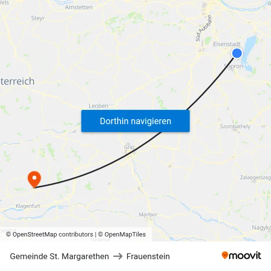 Gemeinde St. Margarethen to Frauenstein map