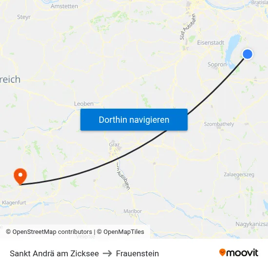 Sankt Andrä am Zicksee to Frauenstein map
