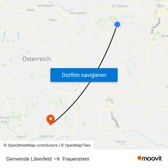 Gemeinde Lilienfeld to Frauenstein map