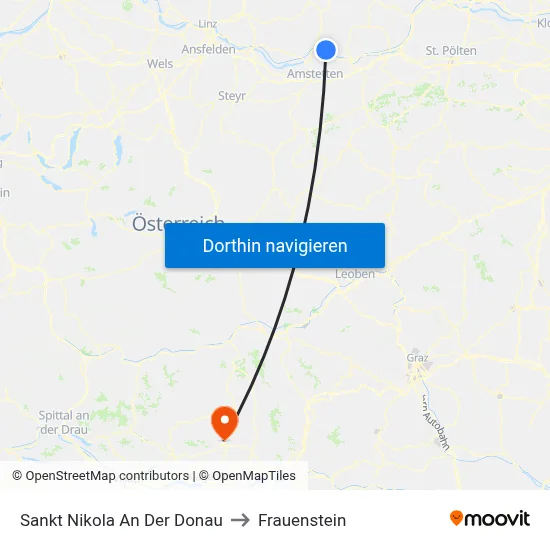 Sankt Nikola An Der Donau to Frauenstein map