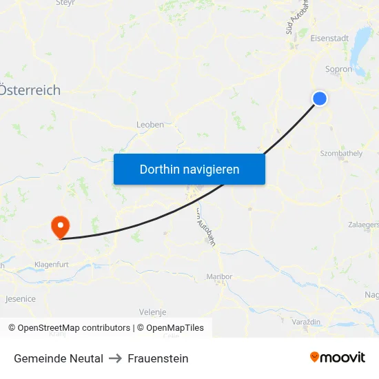 Gemeinde Neutal to Frauenstein map