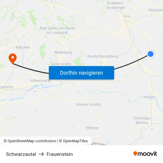 Schwarzautal to Frauenstein map