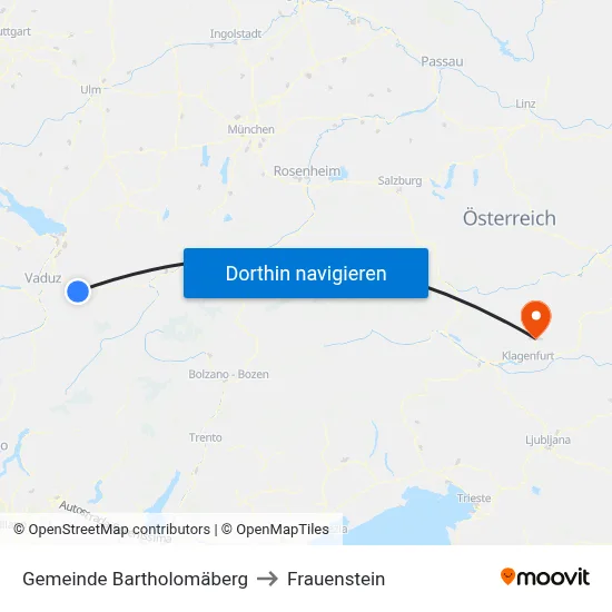 Gemeinde Bartholomäberg to Frauenstein map