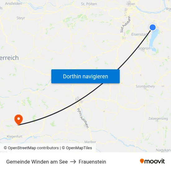 Gemeinde Winden am See to Frauenstein map